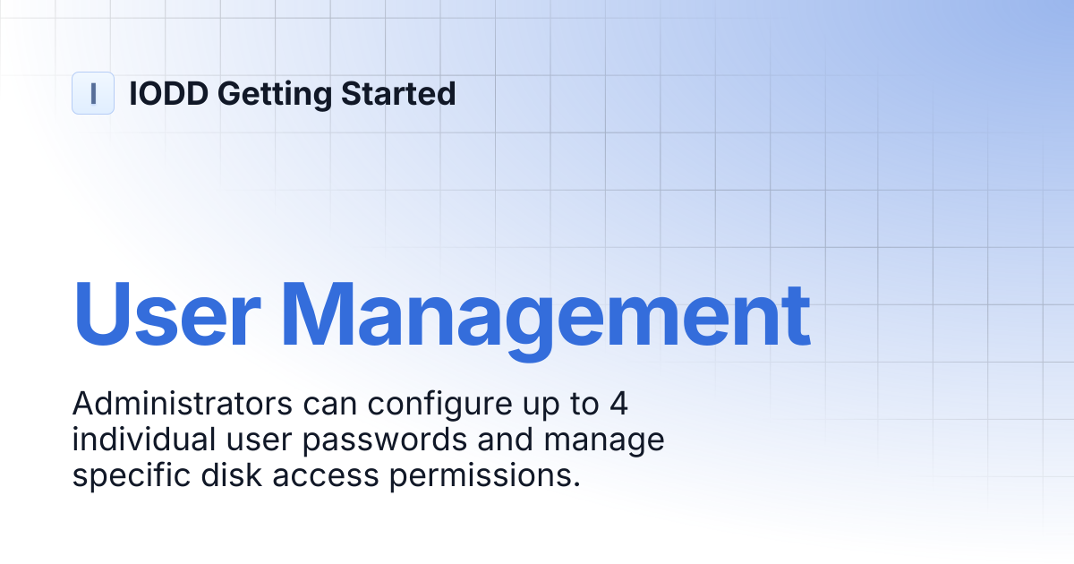User Management | IODD Getting Started
