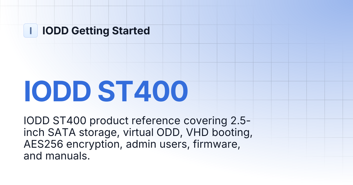 IODD ST400 | IODD Getting Started