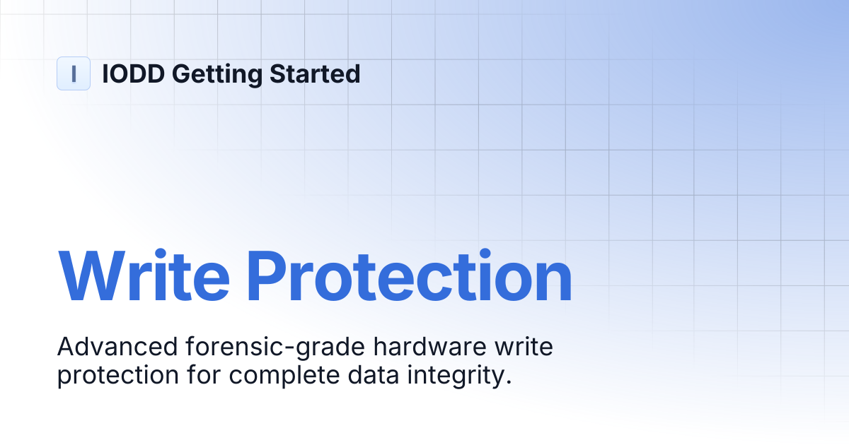 Write Protection | IODD Getting Started