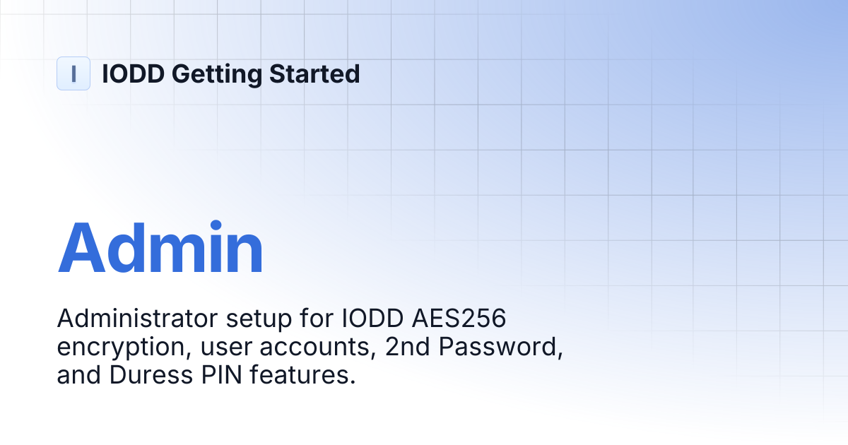 Admin | IODD Getting Started