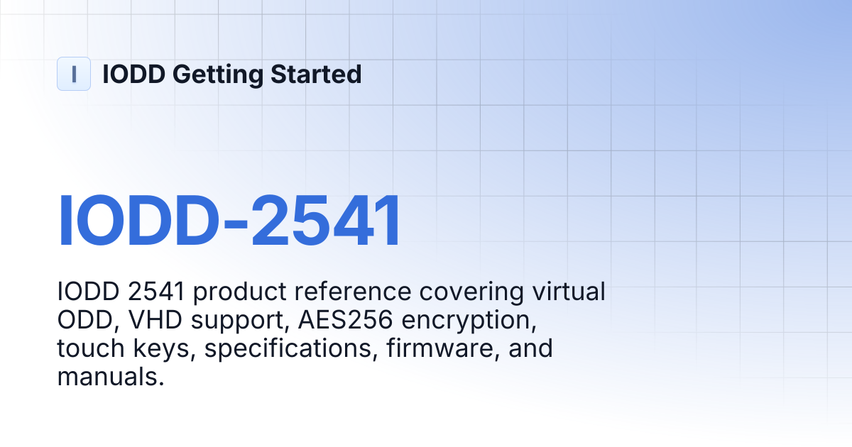 IODD-2541 | IODD Getting Started
